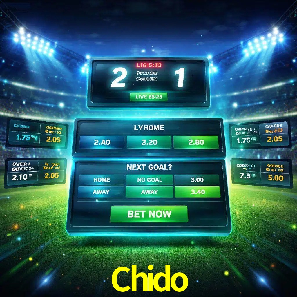 Vista de apuestas en vivo Chido durante un partido en curso