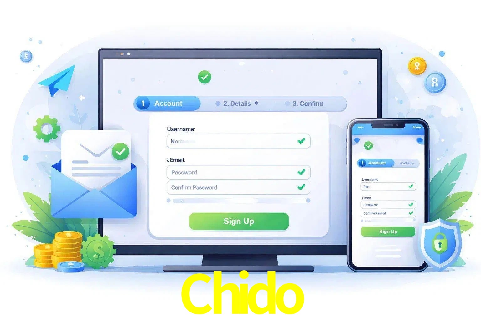 Registro de nuevo usuario y configuración de cuenta Chido