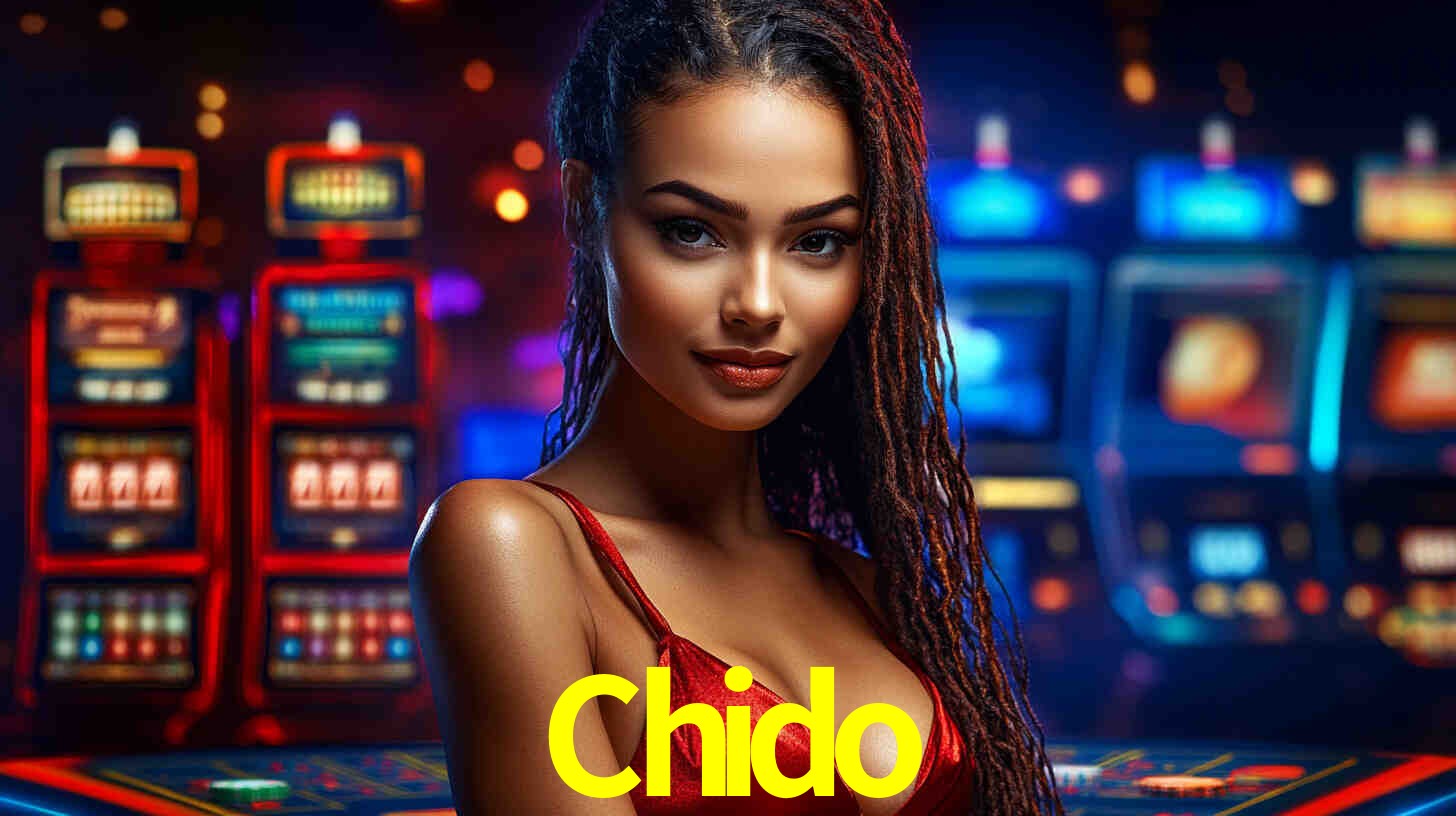 Escena dinámica inspirada en casino con iluminación Chido, cartas, fichas e íconos de juegos digitales en un espacio moderno de juegos.